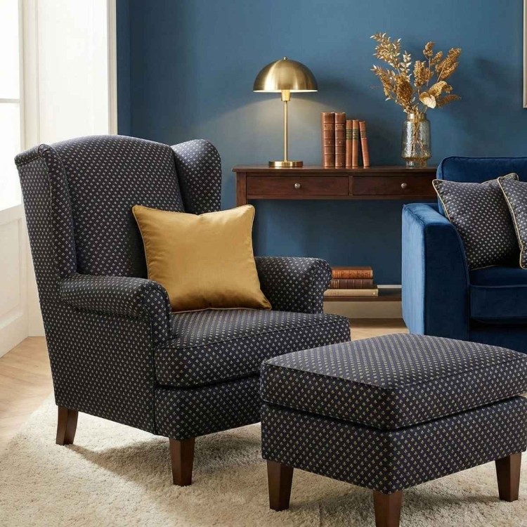 Alto granat aranżacja fotel uszak i podnóżek