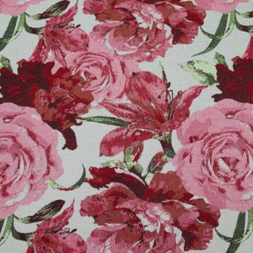 Laura czerwona zdjęcie tkaniny w angielskie kwiaty
