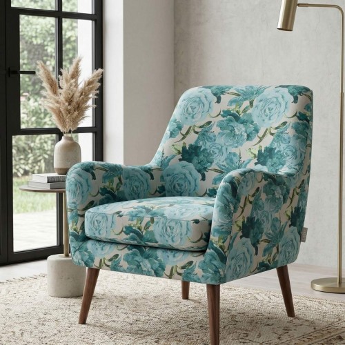Laura turkus aranżacja fotel w tkaninie laura turkus