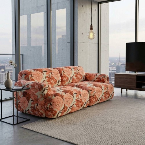 Laura orange aranżacja kanapa w tkaninie laura