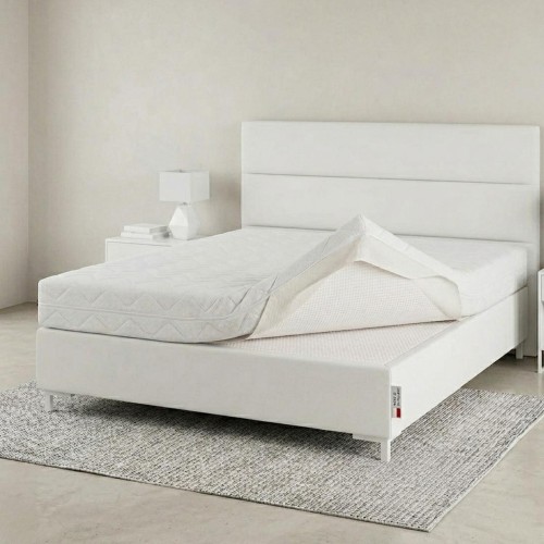 Antypoślizg biały łóżko boxspring