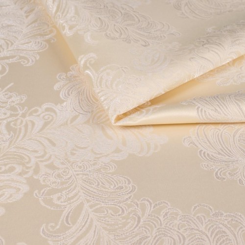 Wysokiej jakości polskie tkaniny obiciowe – jasny, beżowy żakard Diva w klasyczne ornamenty