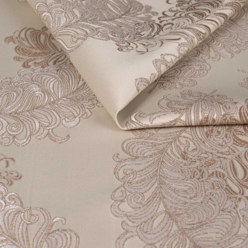 Tkanina tapicerska żakardowa Diva w kolorze kawy z barokowym wzorem – Polskie Tkaniny