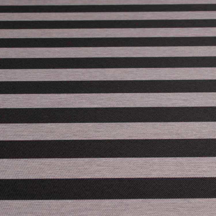 Grafitowy materiał tapicerski w pasy Rokoko, wytrzymała tkanina na obicia foteli i kanap