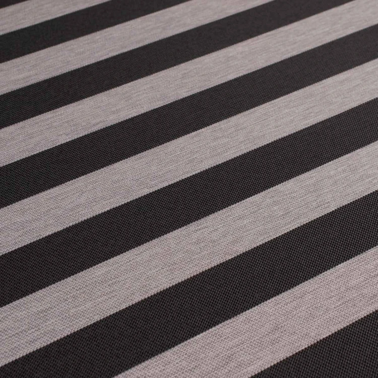 Grafitowy materiał tapicerski w pasy Rokoko, wytrzymała tkanina na obicia foteli i kanap