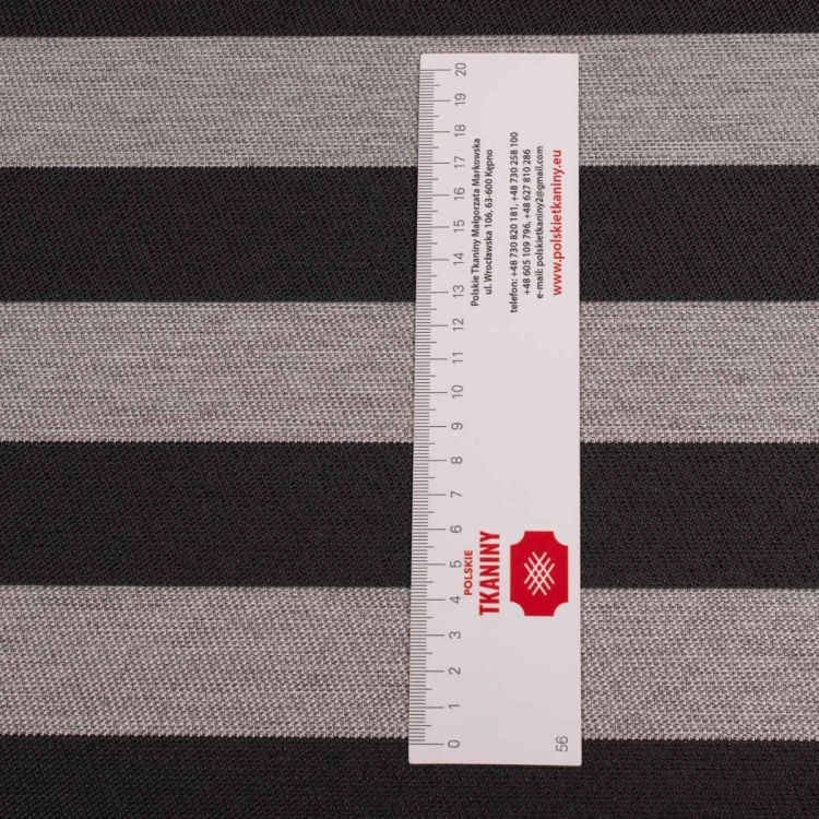 Grafitowy materiał tapicerski w pasy Rokoko, wytrzymała tkanina na obicia foteli i kanap