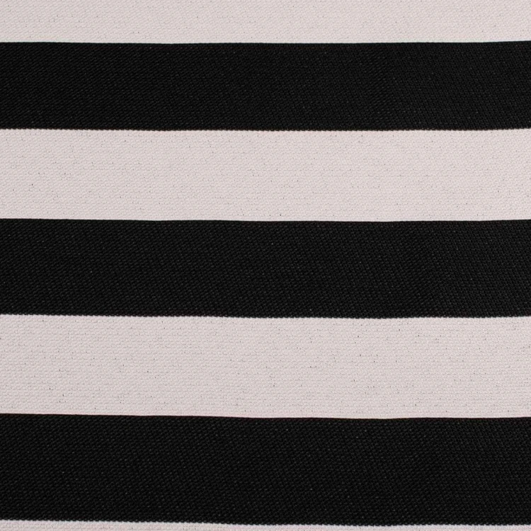 Czarno biały materiał tapicerski w pasy Rokoko, wytrzymała tkanina na obicia foteli i kanap