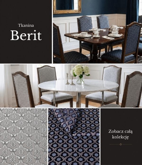 Baner z tkaniną berit na meblach prezentacja